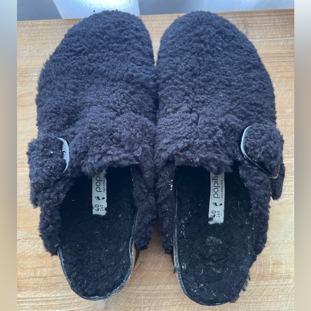 Birkenstocks Papillio Boston Big Buckle Flex Platform Shearling Teddy Black - Picture 6 of 12